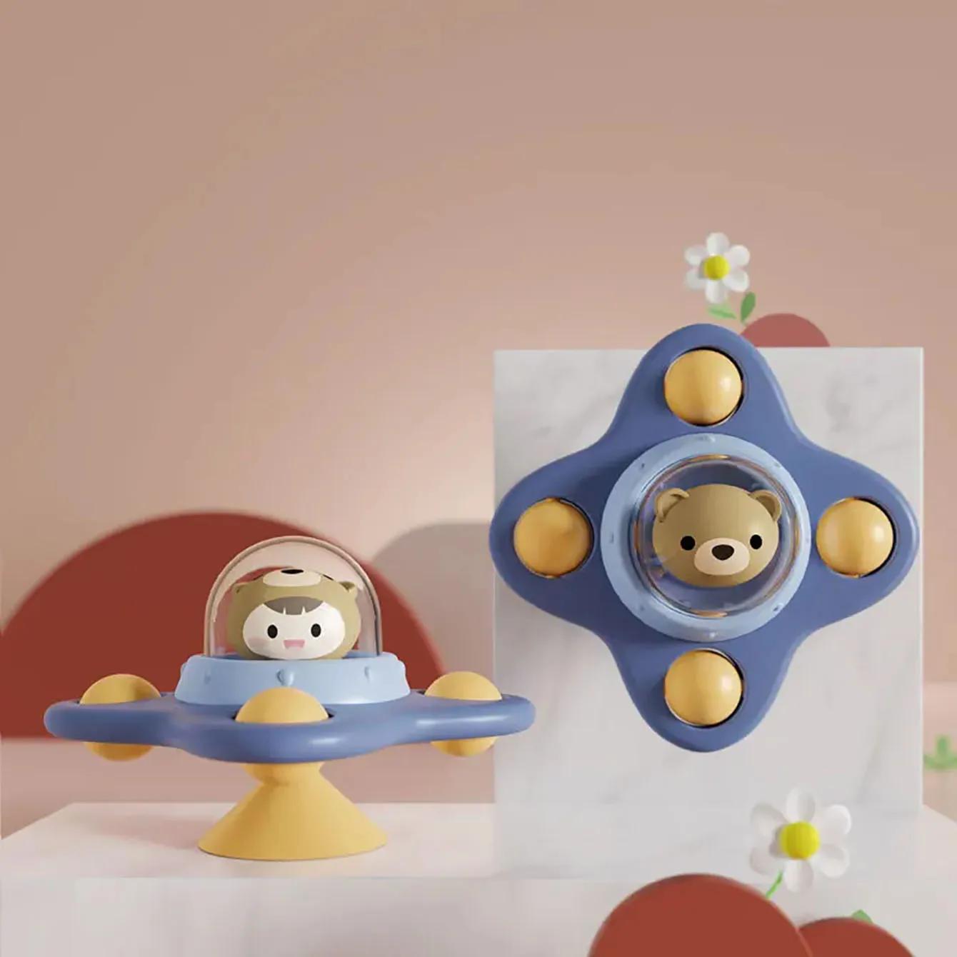 Jouet apaisant pour bébé, avion de dessin animé, artefact de bain pour bébé, ventouse amusante, Spin