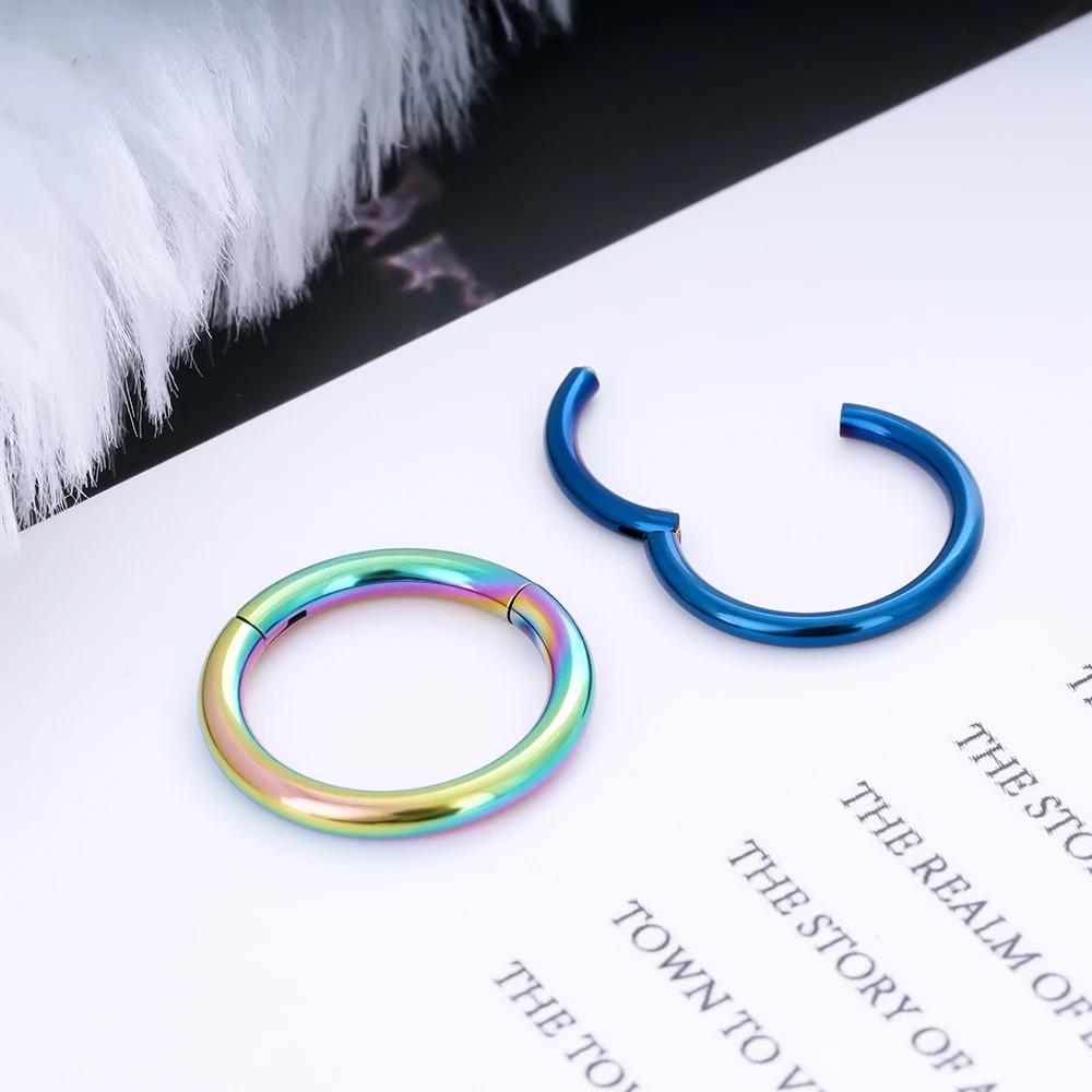 Lot de 10/50 pièces en gros – Boucles d'oreilles rondes en titane G23, anneaux de nez, clickers de s