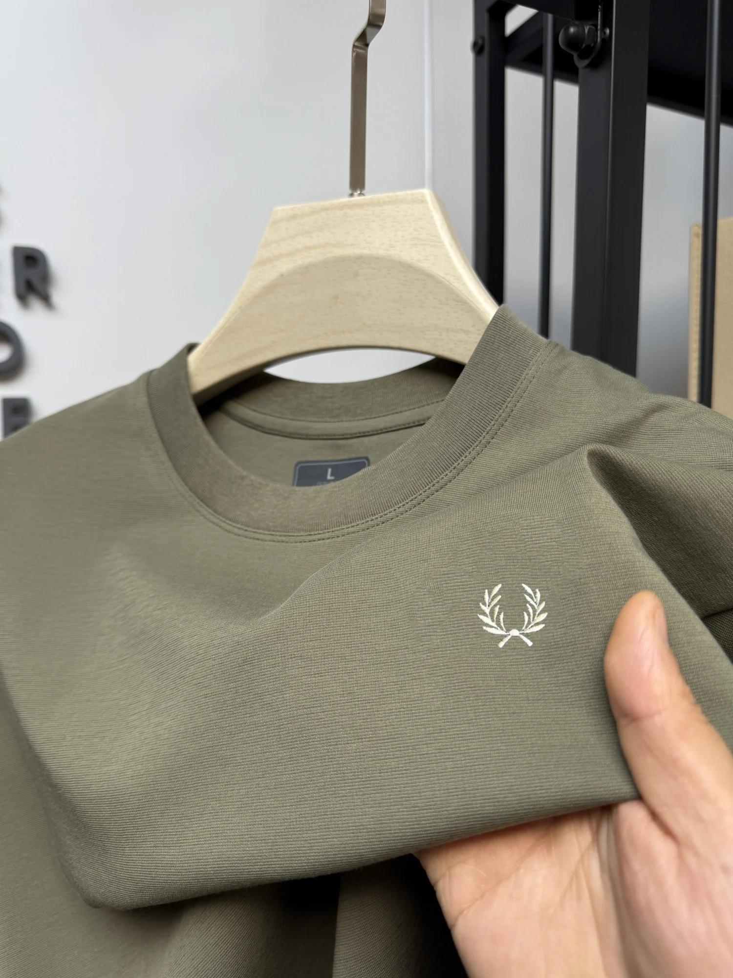T-shirt à col rond brodé pour hommes, tendance et exquis, à la mode, classique, confortable et respi