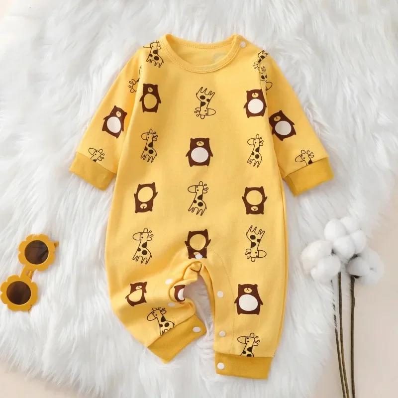 Barboteuse pour nouveau-né, 100% coton, pour fille et garçon de 0 à 18 mois, mignon, manches longues