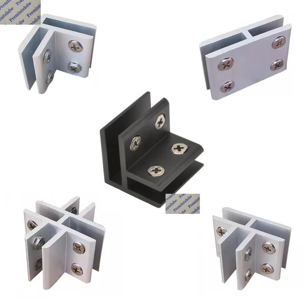 Lot de 4 supports de jonction en aluminium pour verre, en forme de L, T ou croisée, pour cloisons de