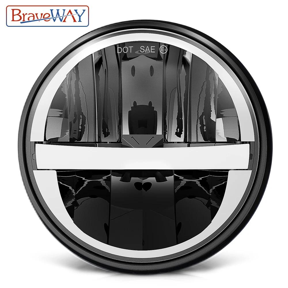 BraveWAY 5.75 pouces LED moto phare moto, 5-3 / 4 lampe pour Harley Sportster Roadster Glide Dyna po
