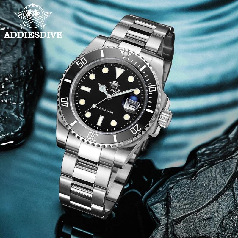 ADDIESDIVE montre en acier inoxydable montre à Quartz de loisirs d'affaires européennes et américain