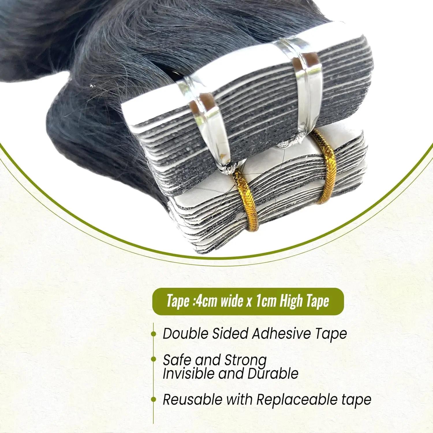 Extensions de cheveux humains Body Wave, vrais cheveux humains, bande dans les cheveux, 100% cheveux