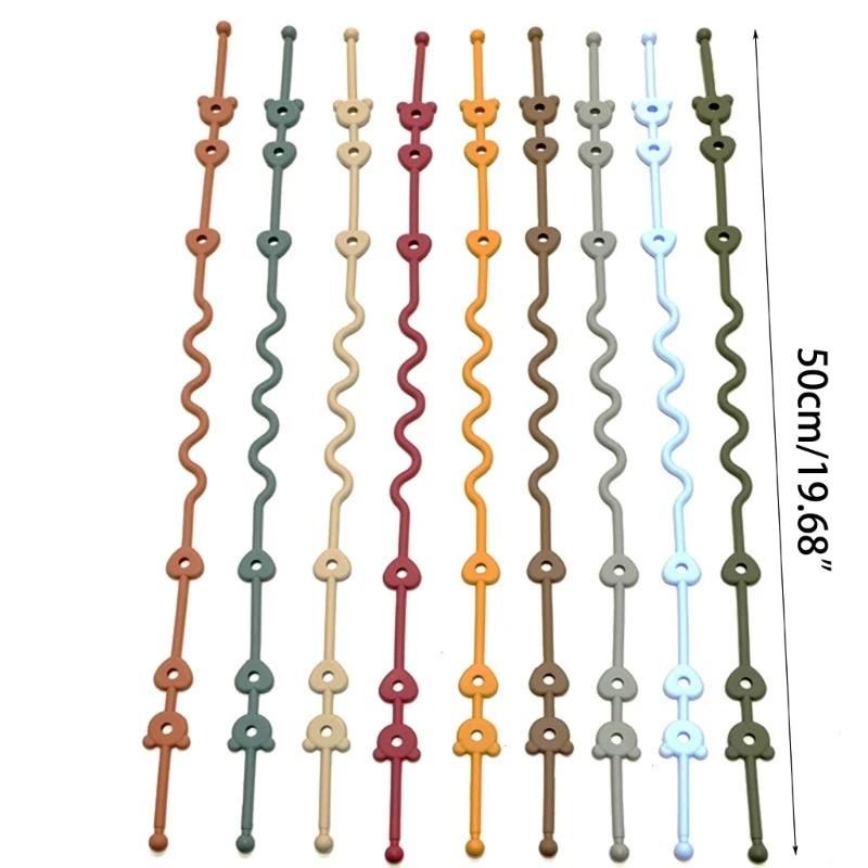 Chaîne sucette pour bébé avec sangles sécurité, support en Silicone, accessoire poussette chaise hau