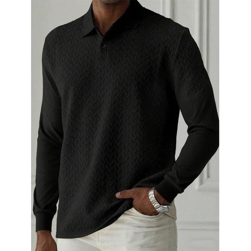 Hommes à manches longues Polo de haute qualité hommes vêtements bureau Polos T-shirt affaires Polosh