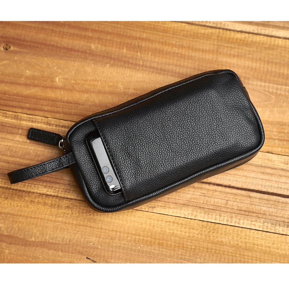 ZRCX-Pochette en cuir véritable pour homme, sac à main en cuir de vachette couche supérieure, portef