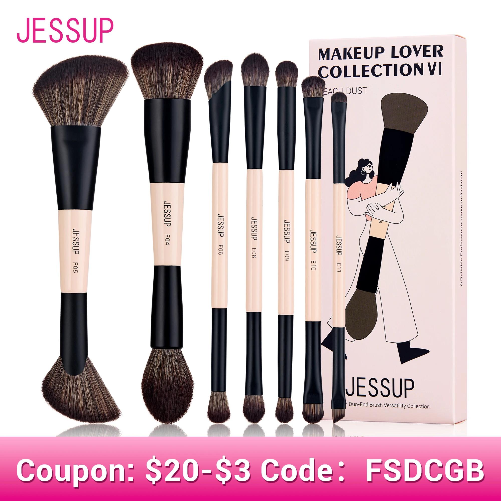 Jessup-Ensemble de pinceaux de maquillage double face, 3/5/7pcs, pour fond de teint, fard à barrage,