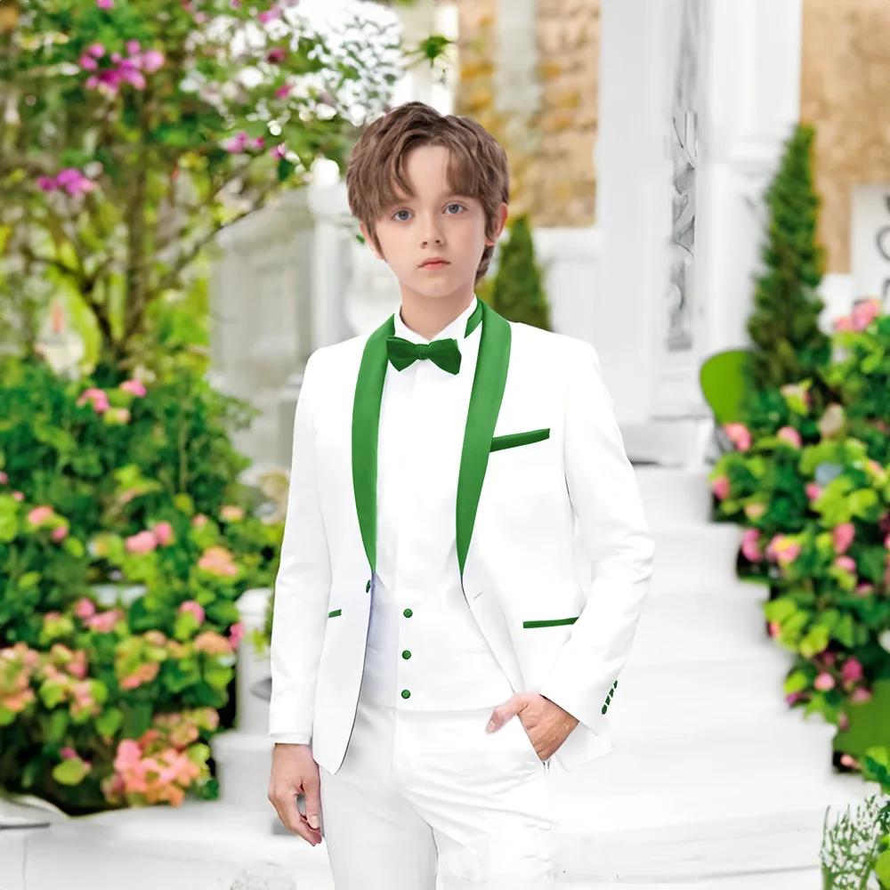 Costume ajusté pour garçons, 2 pièces, vêtements de Performance de Piano, smoking Chic à revers châl