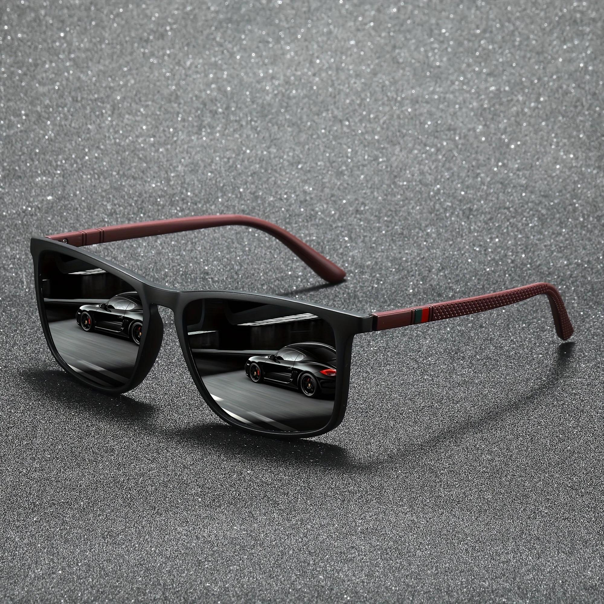 Lunettes de soleil polarisées carrées 2023, Anti-éblouissement, pour fête d'été, vacances, voyage, c