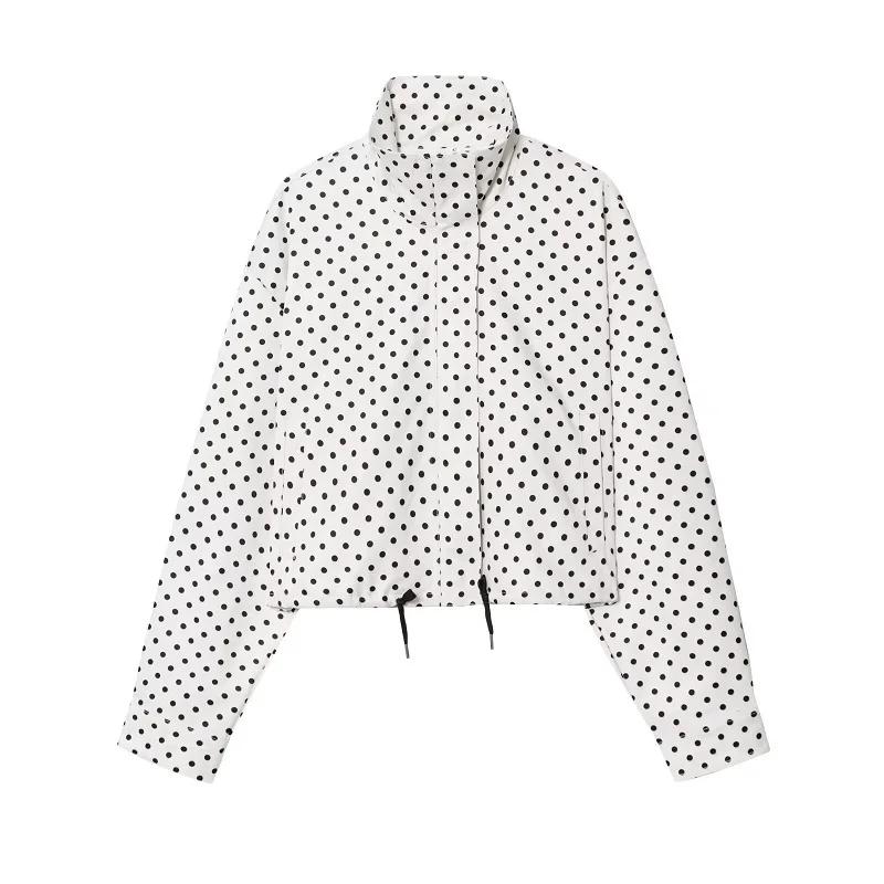 MUJER à pois Bomber vestes pour femmes surdimensionné Demi-saison veste pour femmes mode hiver mante