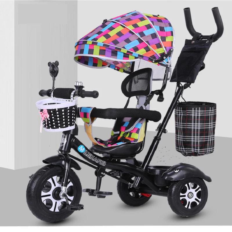 Tricycle enfant LazyChild avec siège rotatif, cadre métallique, pour 1-5 ans, vélo bébé, poussette a