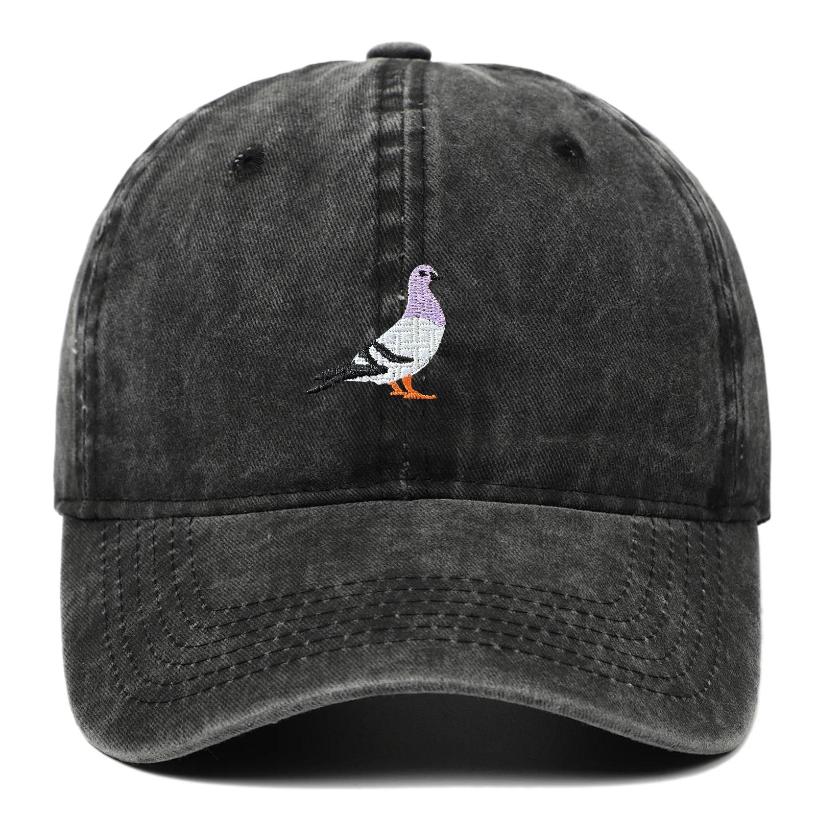Casquette de baseball adaptée à toutes les saisons, motif brodé de pigeons, mode décontractée quotid