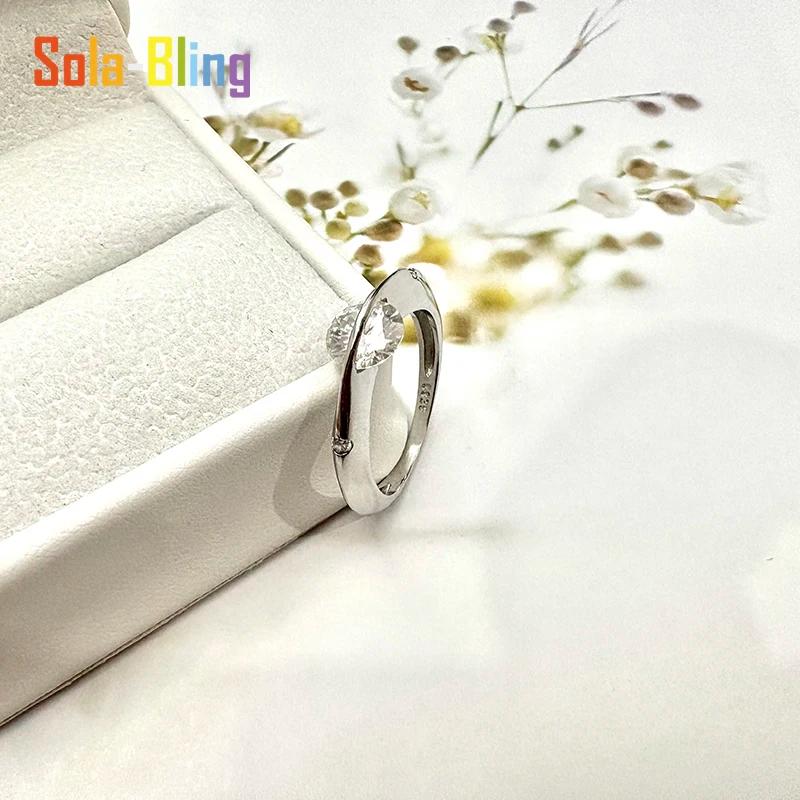 Sola-Bling 100% Pass diamant testeur Moissanite bague 925 bagues en argent Sterling pour les femmes 
