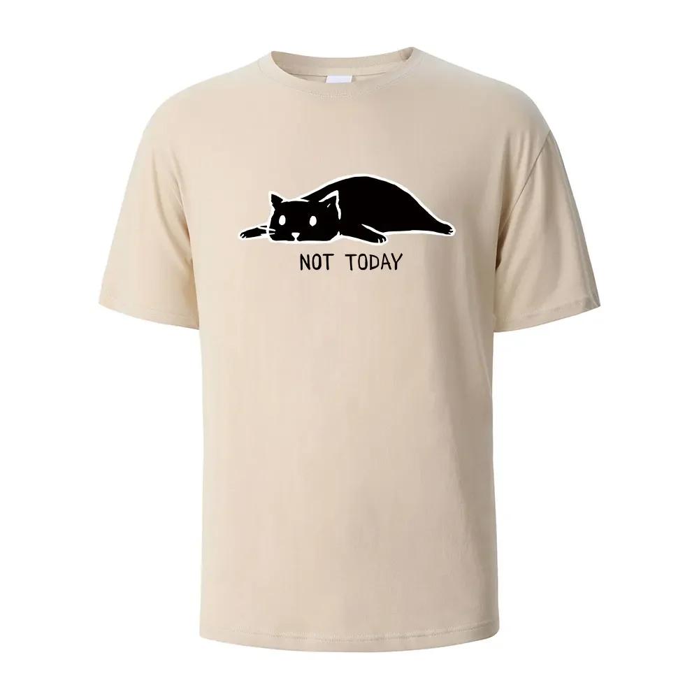 Pas aujourd'hui T-shirts imprimés drôles pour hommes 100% coton été respirant confortable hauts à ma