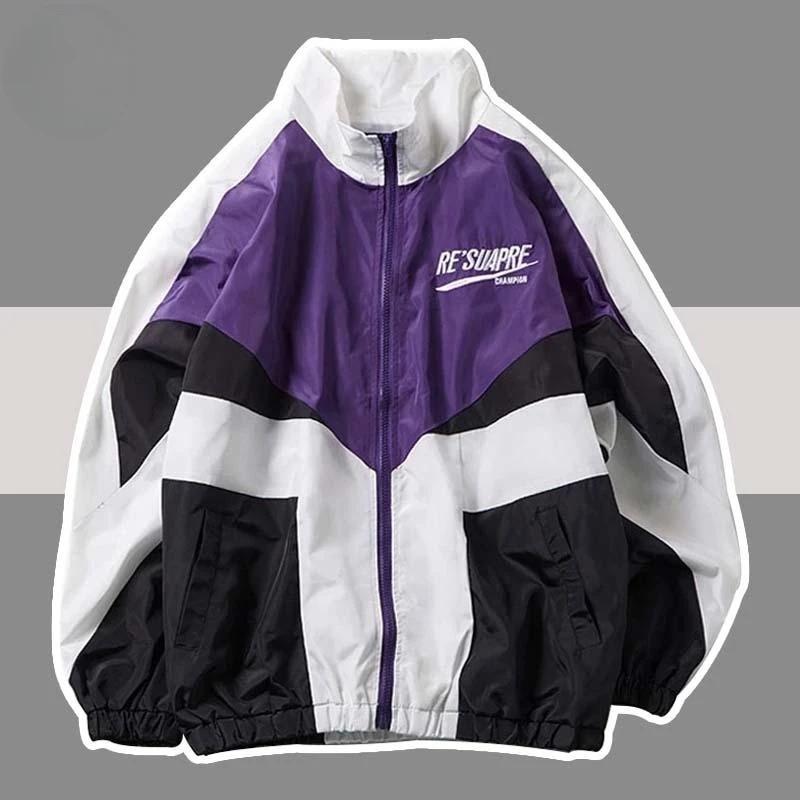 Printemps automne veste universitaire hommes Patchwork broderie Bomber veste décontracté rue lâche m
