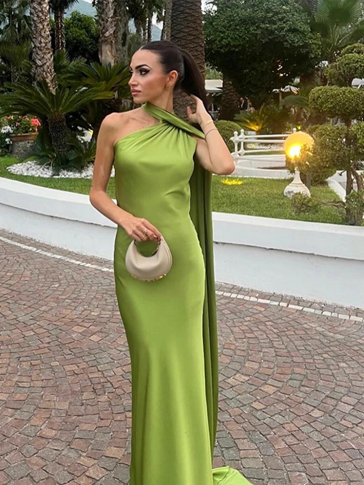 Robe élégante à col licou pour femmes, couleur unie, épaules dénudées, sans manches, dos nu, Slim, M