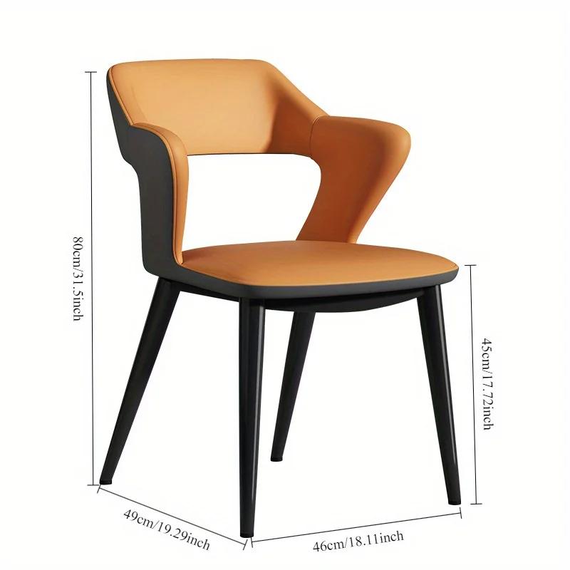 Chaise de salle à manger en cuir de Style français avec dossier, Design creux, adaptée au Clubhouse,