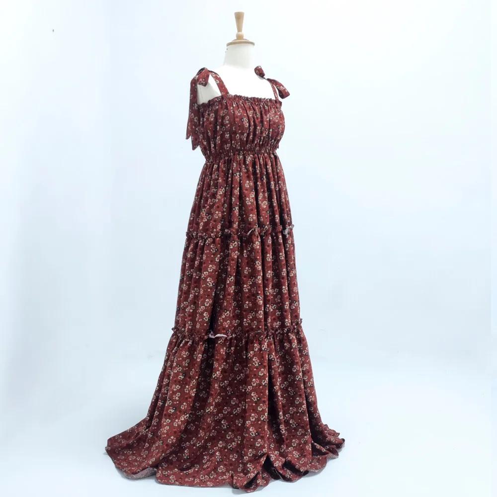 Robe de photographie pour femmes, élégante, en tissu de coton imprimé, Camisole, robes de photograph