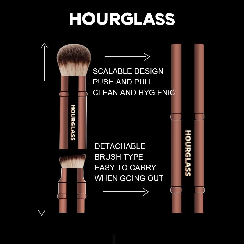 Pinceaux de maquillage multifonctionnels sablier, pinceau de fond de teint à double extrémité et pin