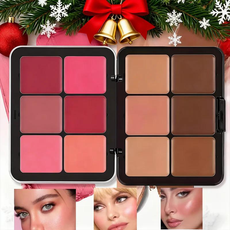 Palette de maquillage tout-en-un pour femmes, 12 couleurs, correcteur en étain métallique et crème B