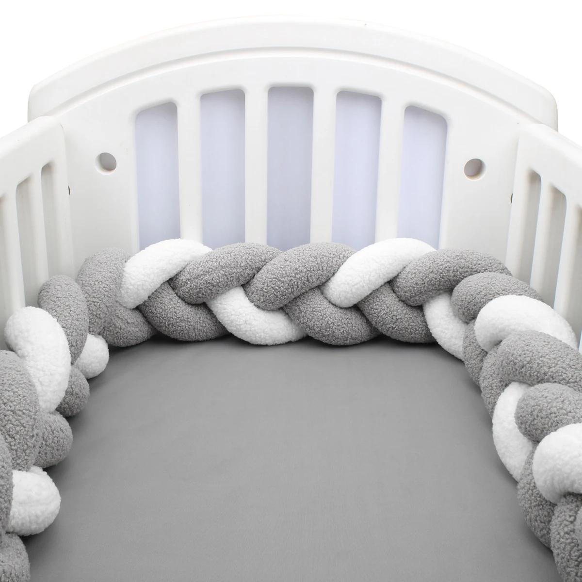 Tour de lit bébé tresse 1-4 mois - Pare-chocs berceau décoratif coussin protection chambre