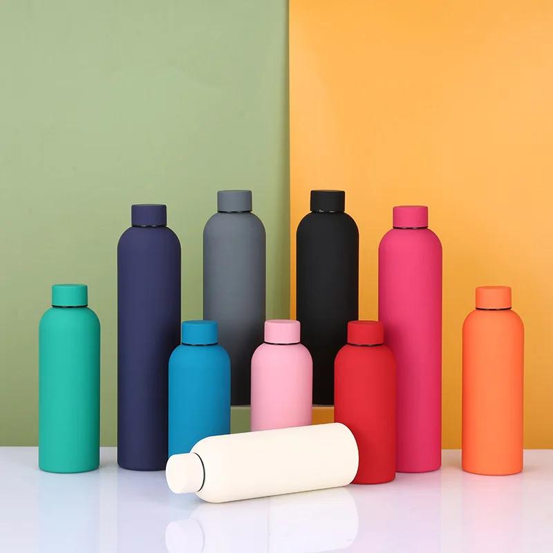 Bouteille isolée de 750ml, pichet en acier inoxydable de couleur unie avec couvercle, tasse à café g