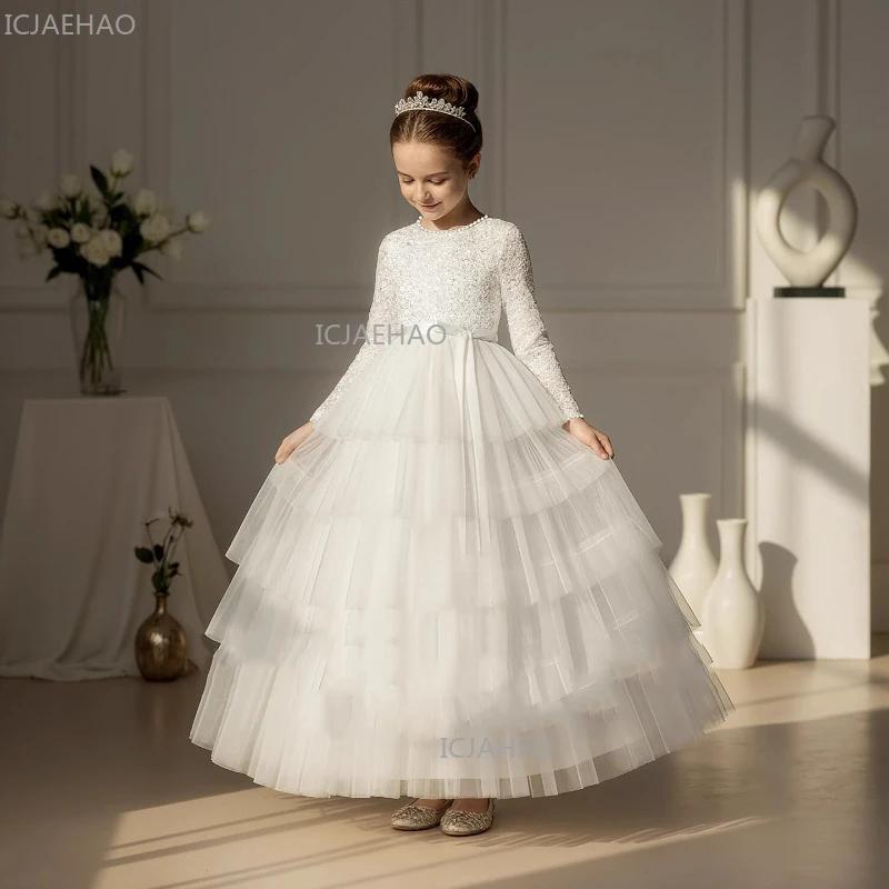 Robes Blanches pour Filles, Jupe Tutu Enfant, Robe de Princesse pour Anniversaire, Tenue de Spectacl
