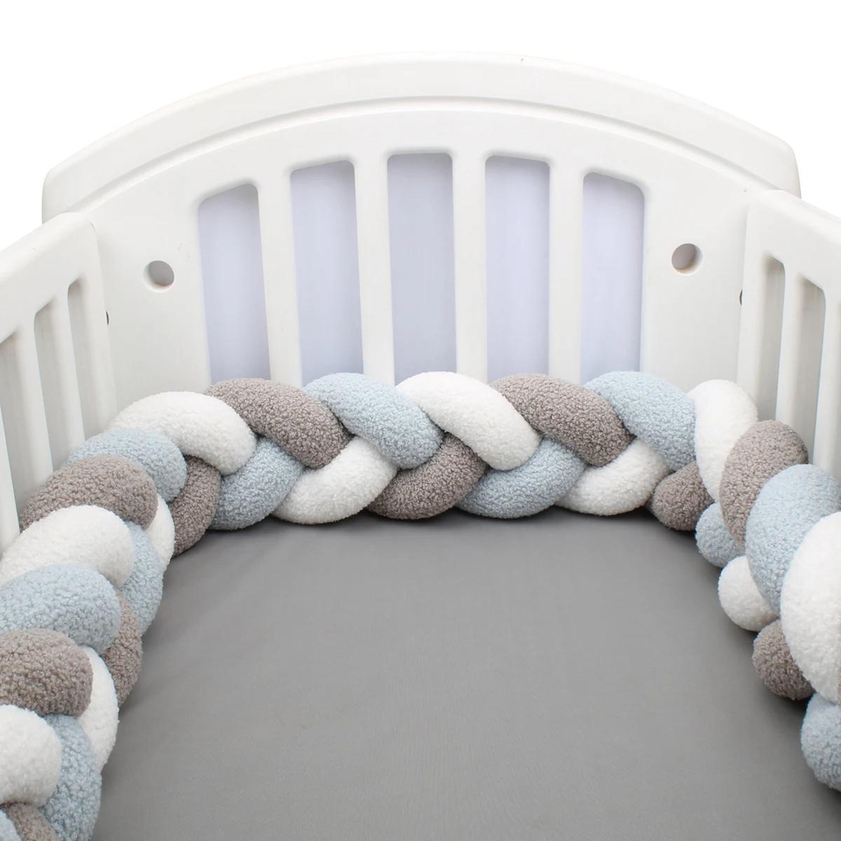 Tour de lit bébé tresse 1-4 mois - Pare-chocs berceau décoratif coussin protection chambre