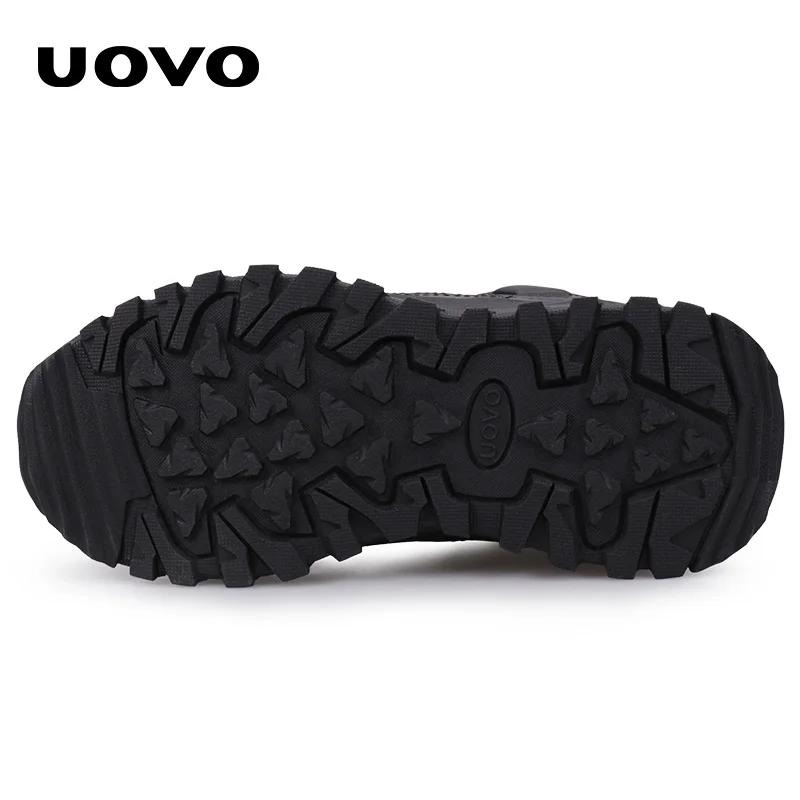 UOVO – chaussures d'école en cuir pour garçons, baskets noires pour enfants, chaussures uniformes fa
