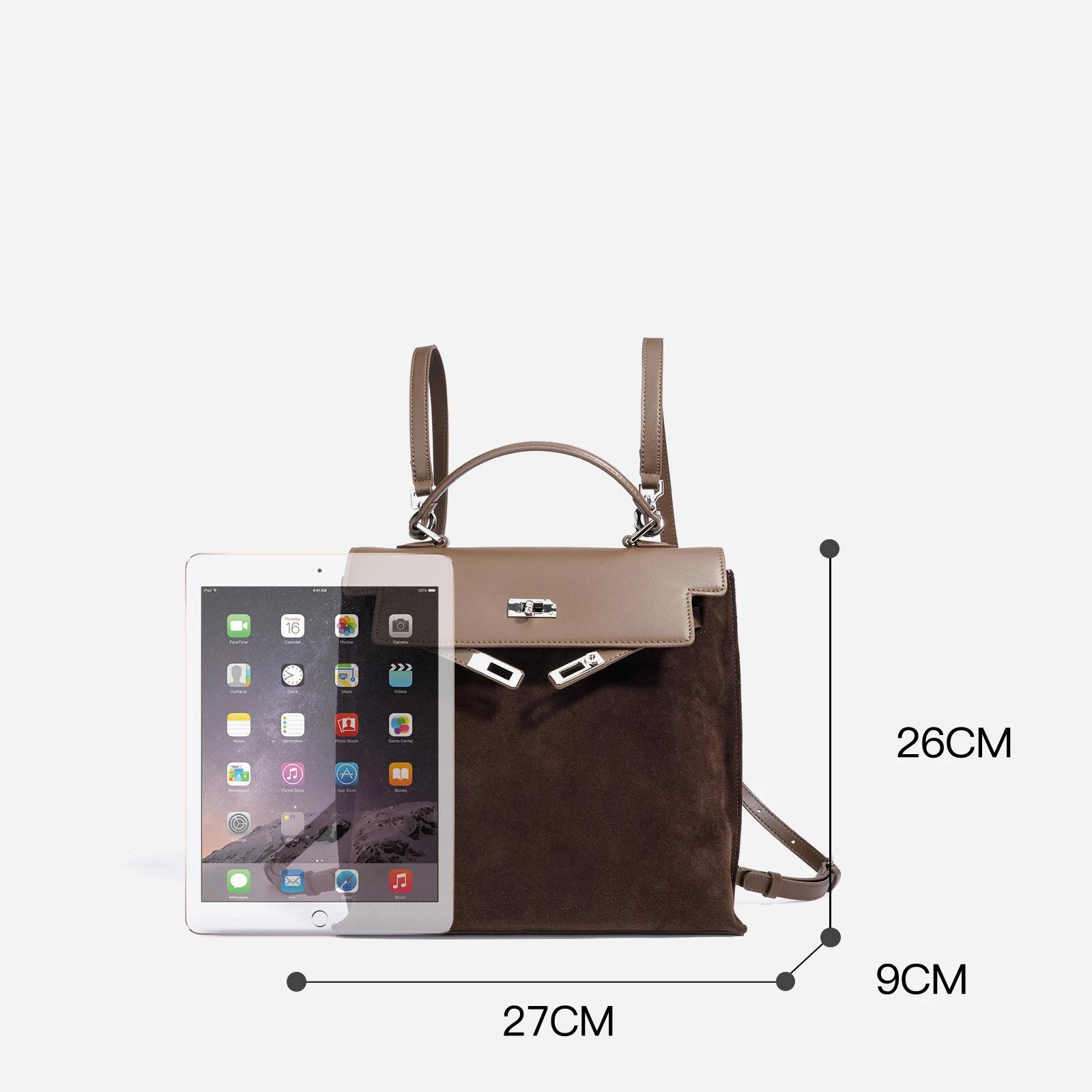 Sac à dos Vintage en daim et cuir pour femmes, fourre-tout multifonctionnel à bandoulière, fourre-to