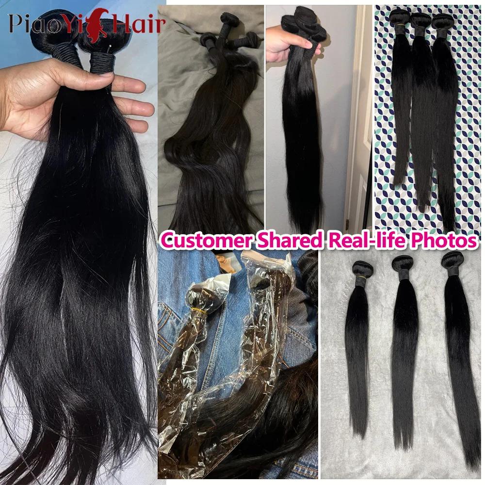Mèches indiennes naturelles lisses, 26 28 30 pouces, cheveux bruts longs et épais, pour femmes, 40 3