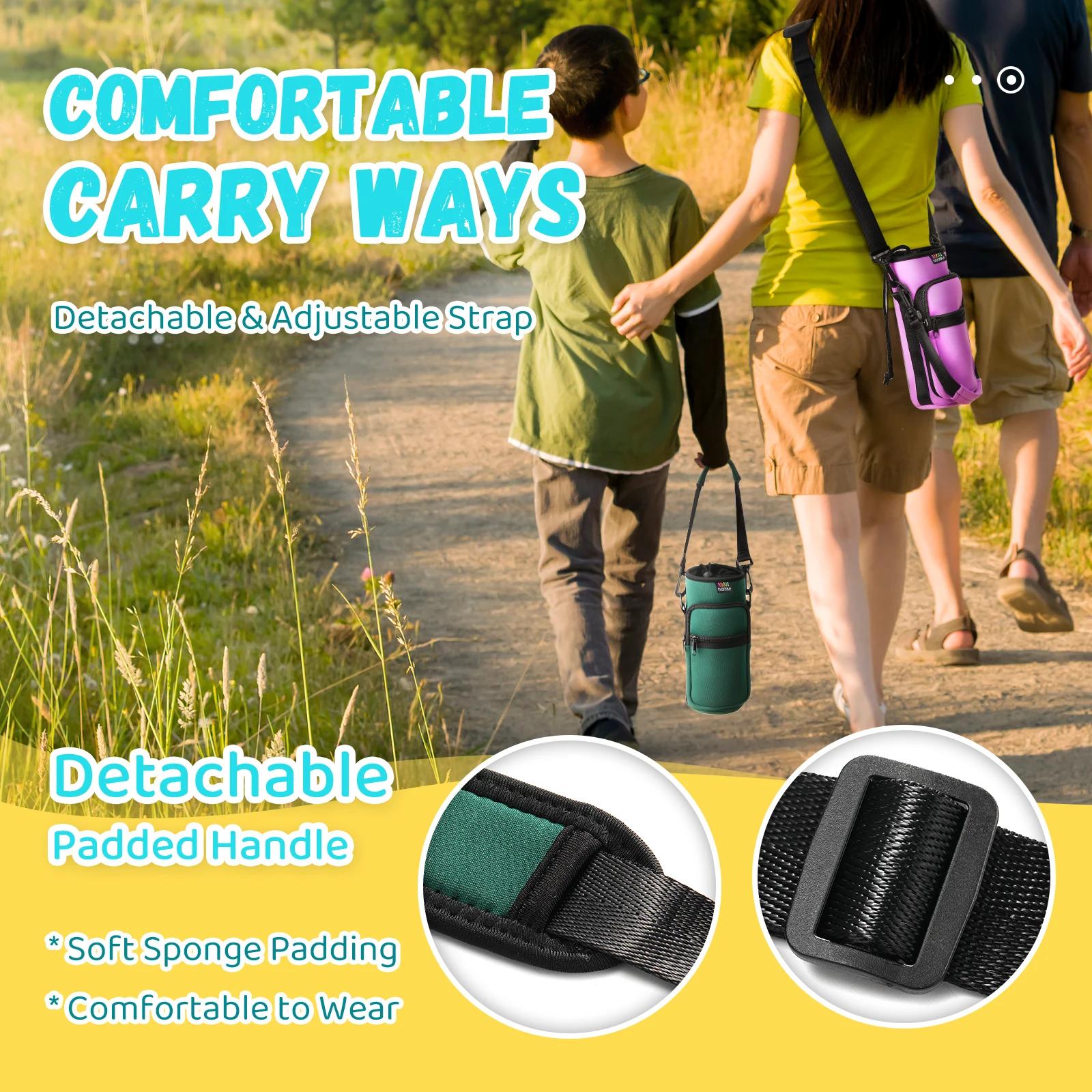Nuovoware sac de transport de bouteille d'eau 25oz/32oz porte-pochette de bouteille bandoulière régl