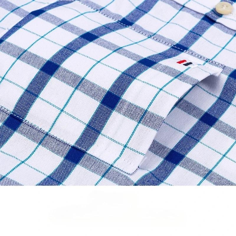 Chemise classique à manches courtes pour hommes, 7XL, 100% coton Oxford, chemise décontractée à rayu