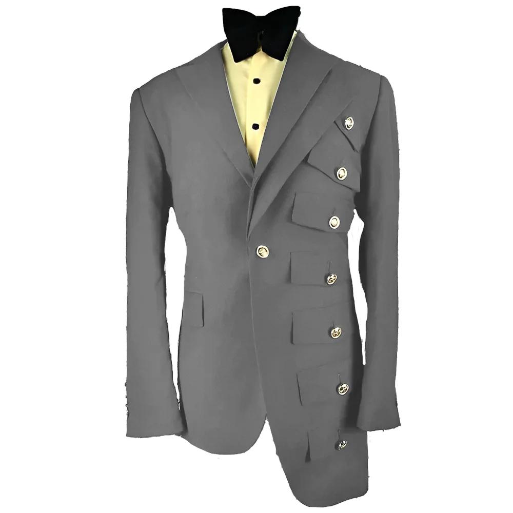 Costumes et blazers pour hommes, asymétrie Unique, noir, pour marié de mariage, coupe cintrée, smoki
