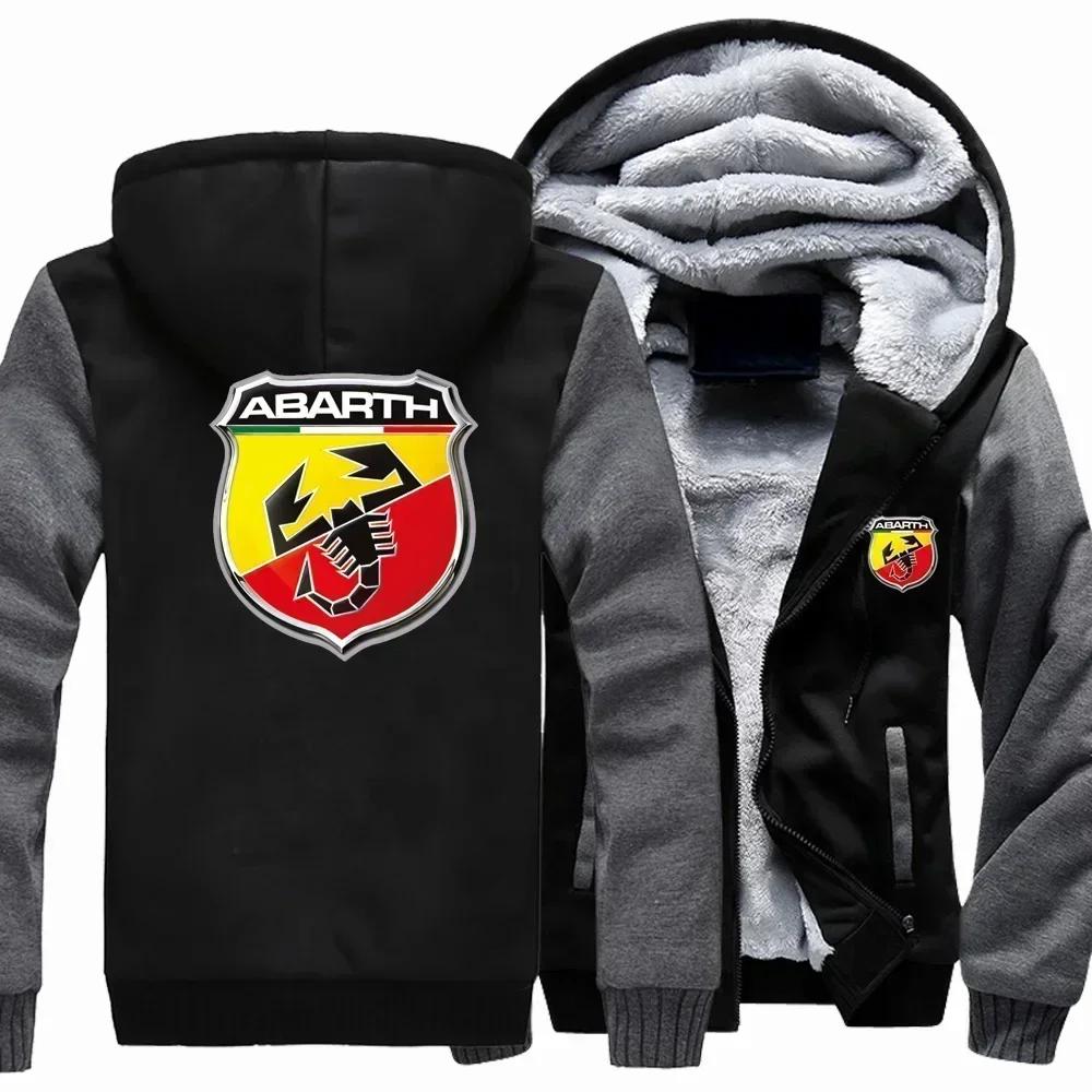 Nouveau hiver hommes Abarth Logo veste à capuche mode haute qualité décontracté doublure en laine po