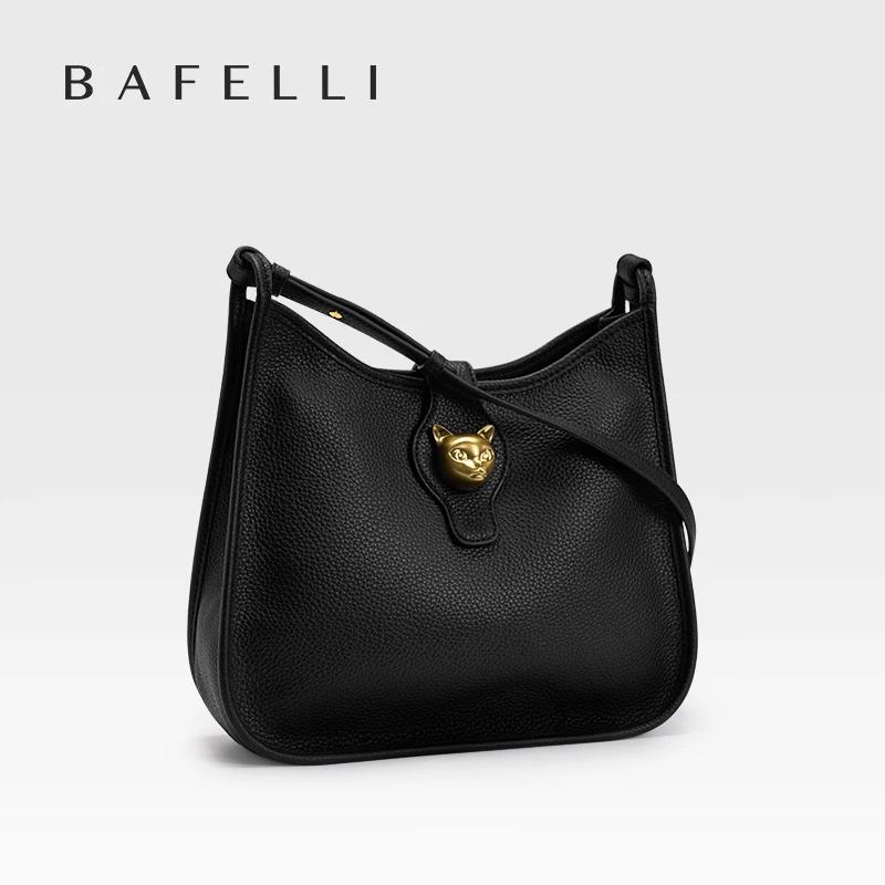 BAFELLI Nouveau sac seau en cuir de bétail naturel pour femme – Épaule et bandoulière polyvalentes e