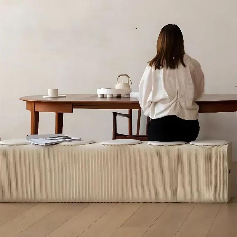 Tabouret pliant escamotable de papier de banc, tabouret paresseux télescopique de sofa, tabouret bas