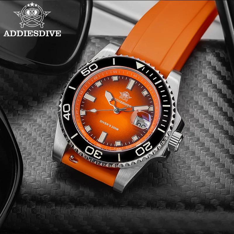 ADDIESDIVE montre pour hommes Quartz acier inoxydable montre de plongée 200M Super lumineux montre d