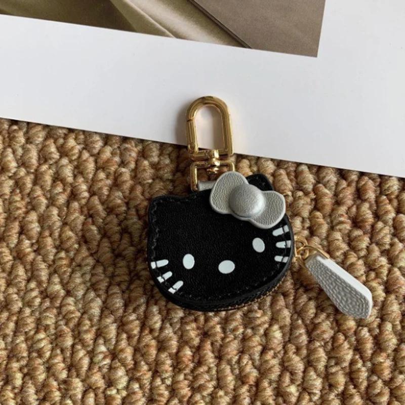 Porte-clés HelloKitty Manga personnalisé en cuir, pendentif pour sac, accessoires de mode, cadeau d'