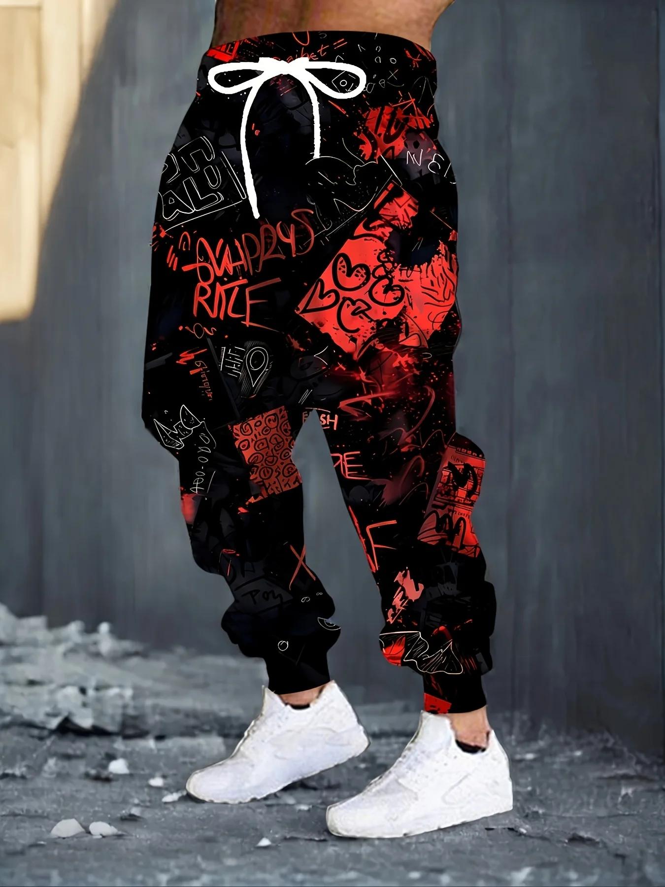 Pantalon de survêtement Casaul pour hommes, jogging imprimé Graffiti, coupe cintrée, pantalon de sal