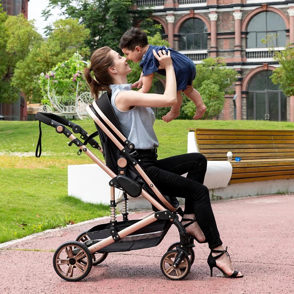 Poussette multifonctionnelle 3 en 1, système de voyage combiné, poussette compacte pour nouveau-nés