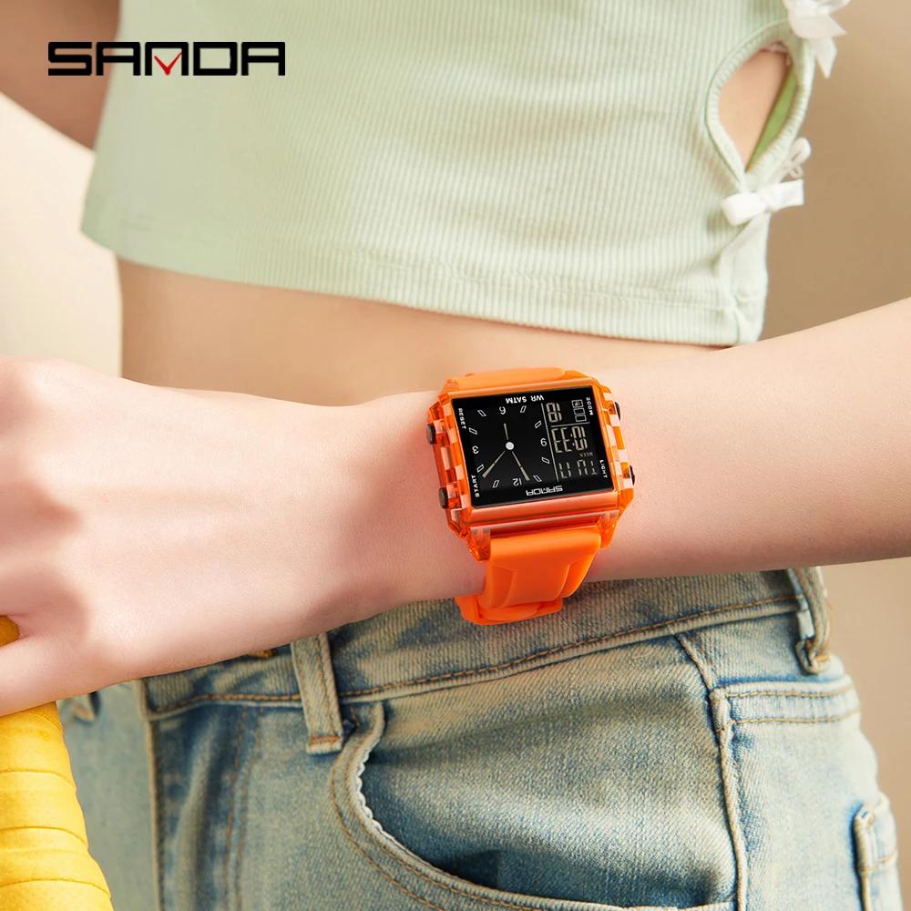 Mode SADNA nouveau 6273 montre électronique pour femme multifonctionnel sport LED étanche synchronis