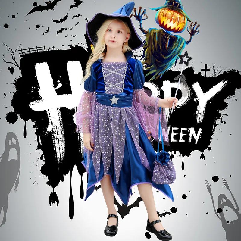 Costumes de fête d'Halloween robe de sorcière pour filles enfants Cosplay carnaval Costume de sorciè