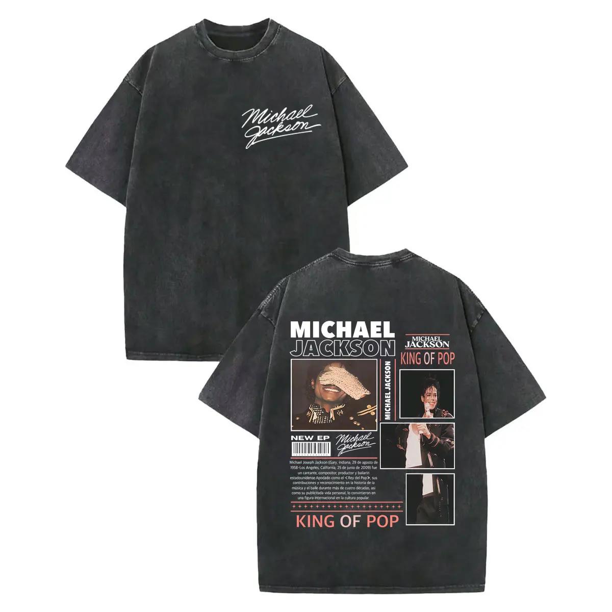 Vintage lavé Michael Jackson graphique T-shirts hommes femmes Harajuku Rock vêtements T-shirts mode 