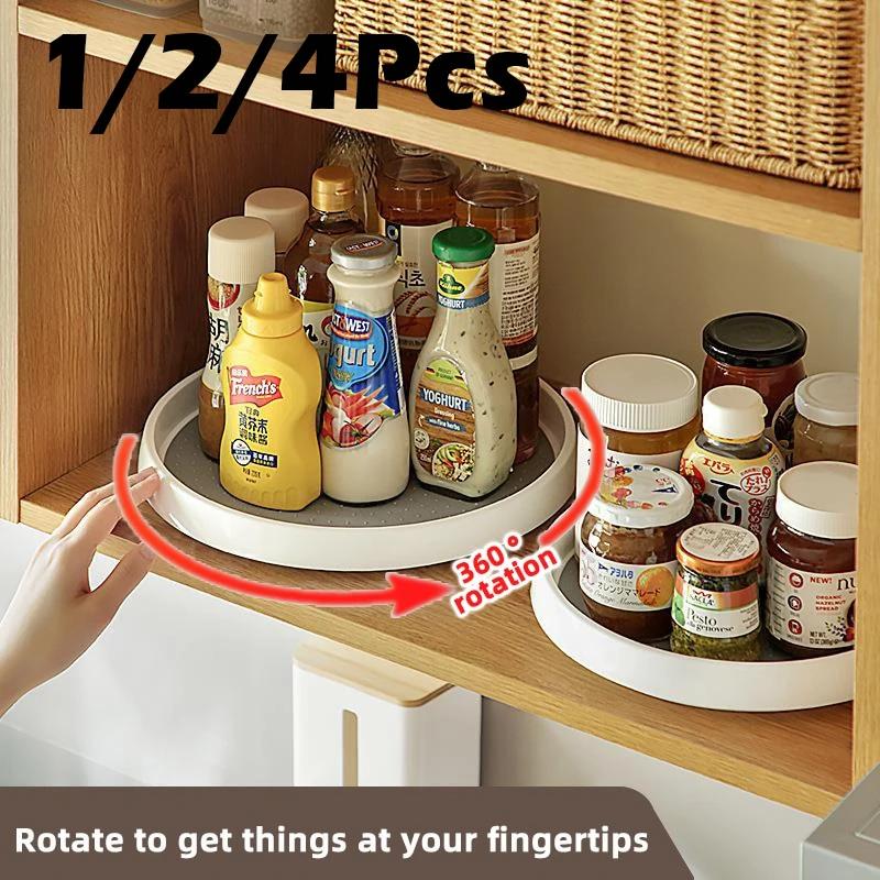 1/4 pièces 360 rotatif Anti coulissant cuisine condiments rotatif support de rangement vaisselle arm