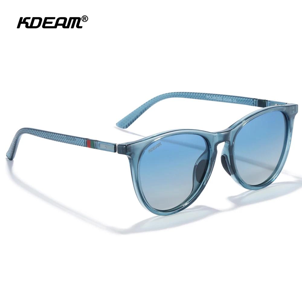 KDEAM Vintage femmes lunettes de soleil lentille polarisée charnière en métal forme ovale femme lune