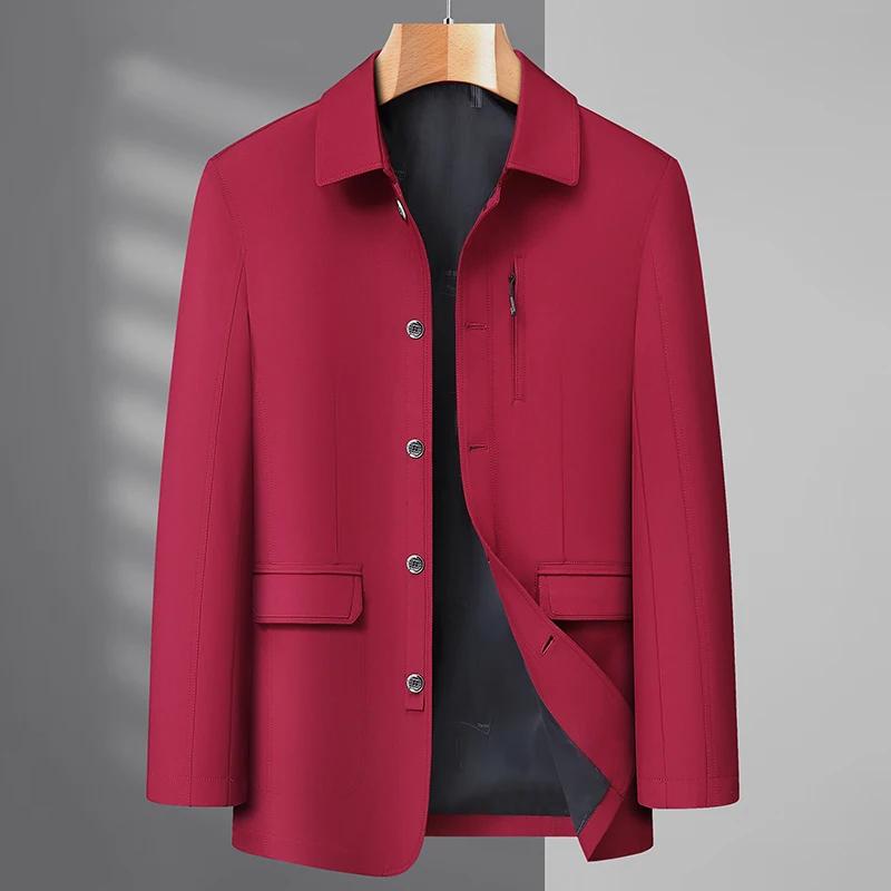 Veste à col rabattu boutonnée pour homme, vêtement d'extérieur décontracté pour homme