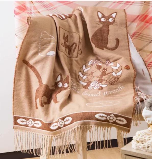 Niche Design écharpe châle à la mode polyvalent mignon dessin animé épaissi Double face hiver chaud 