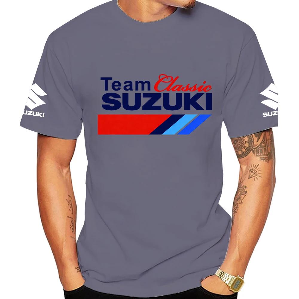 T-shirt classique pour homme en coton 100% pour les passionnés de moto Suzuki, idéal pour les sports
